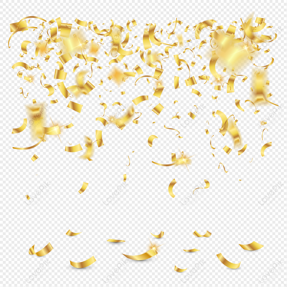 gold confetti clipart animations