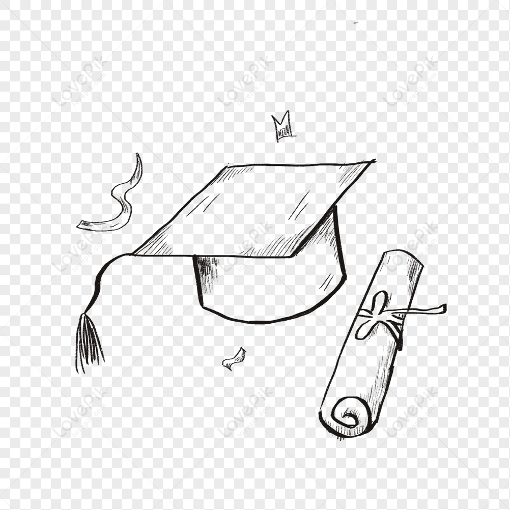 Graduation Cap on Book Hand Drawn Sketch Icon. Stock Vector - Illustration  of educational, education: 115073528