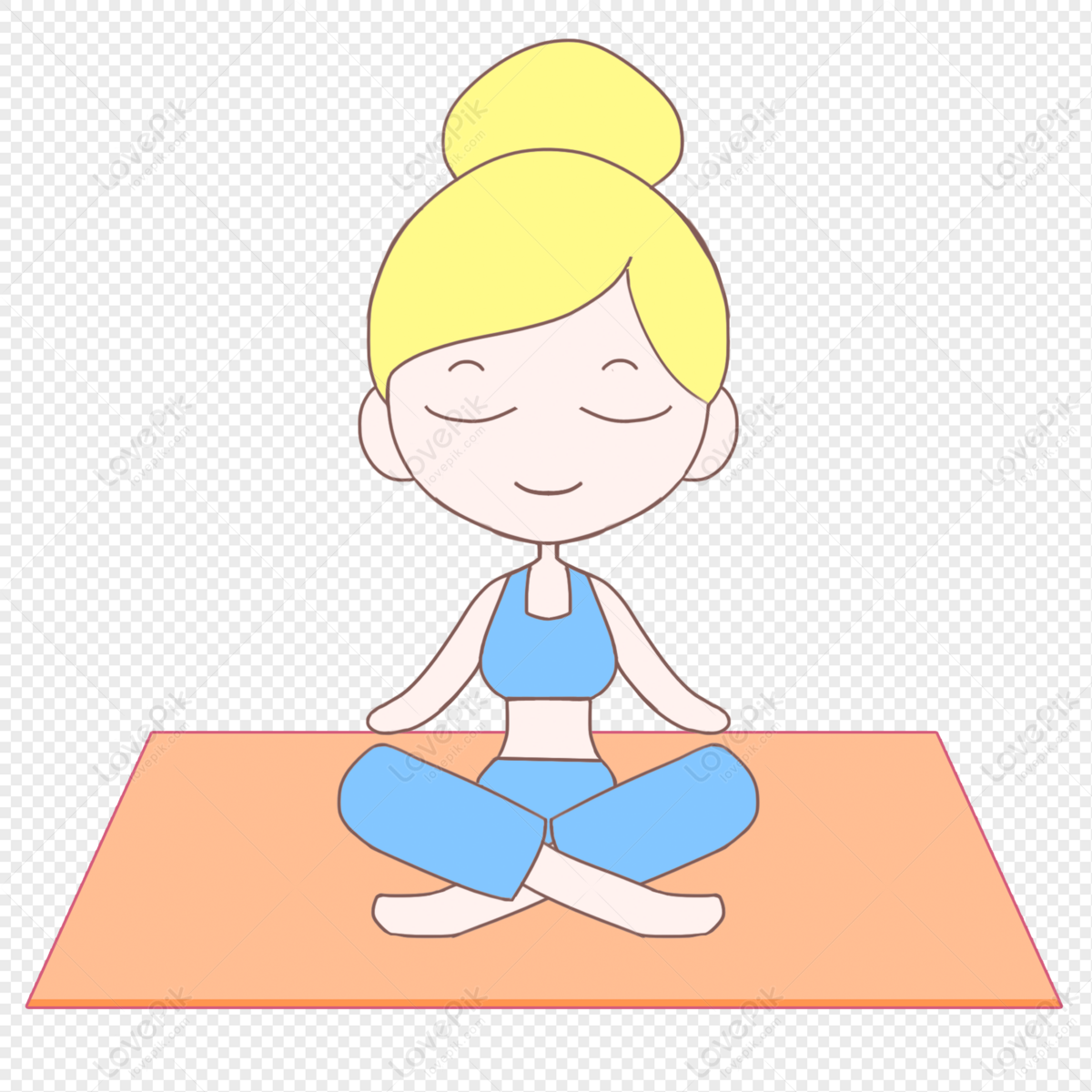 Hand Drawn Cartoon Healthy Sitting Meditation Practicing Yoga PNG  Transparent And Clipart Image For Free Download - Lovepik | 401369696
