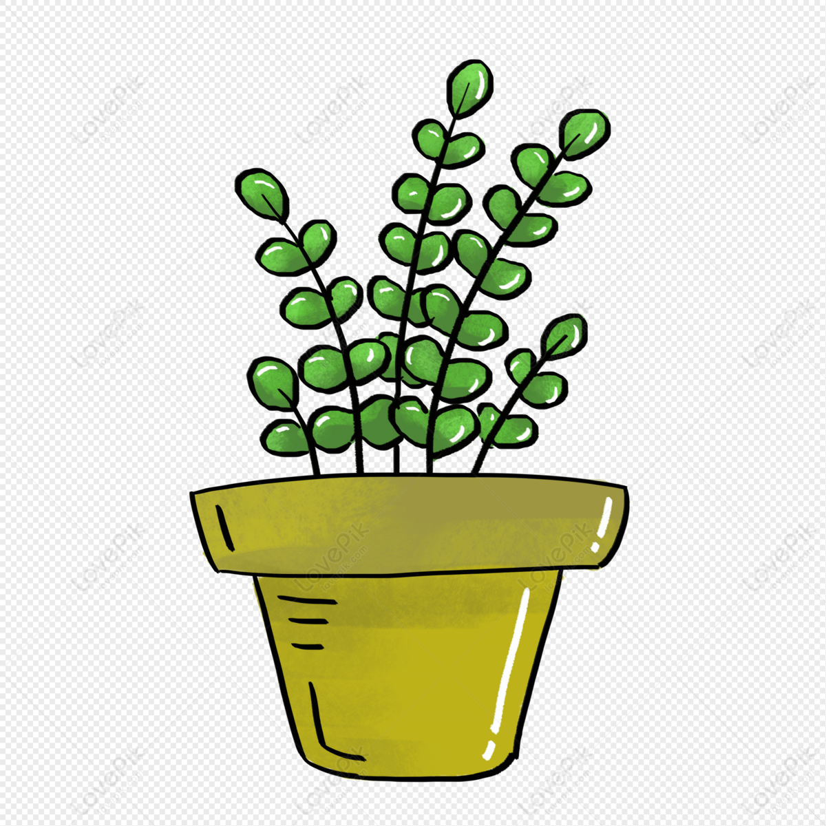 Hand Painted Cartoon Plant Potted Free Material PNG Hd Transparent Image  And Clipart Image For Free Download - Lovepik | 401370674