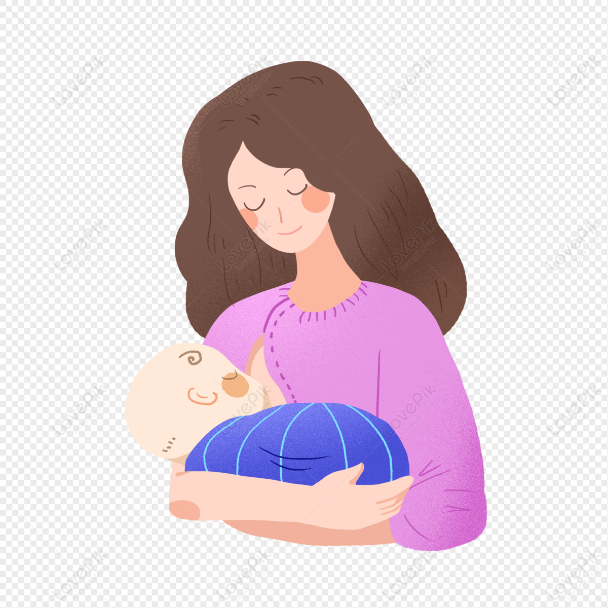 妈妈使用自动母乳喂养婴儿图片下载 - 觅知网