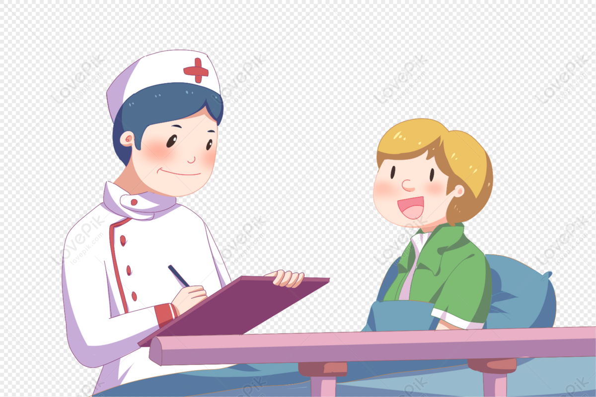 Nurse checking the patient's body, patient, doctor, check free png