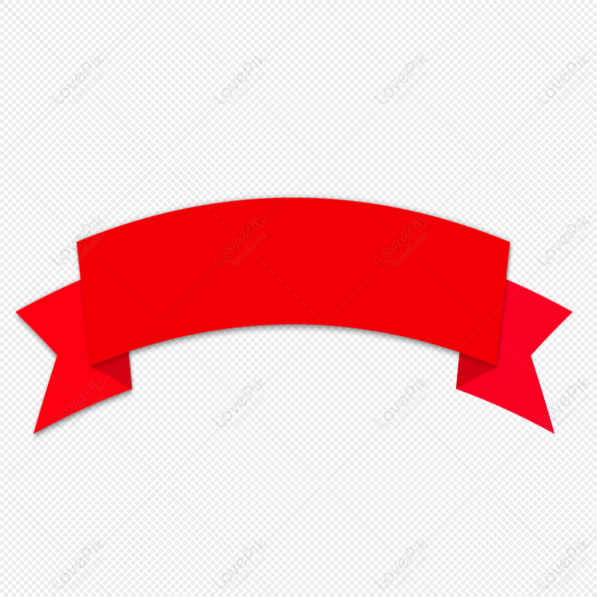 Red Ribbon Decoration, Red Ribbon, Red Decoration, Curved Banner PNG ...