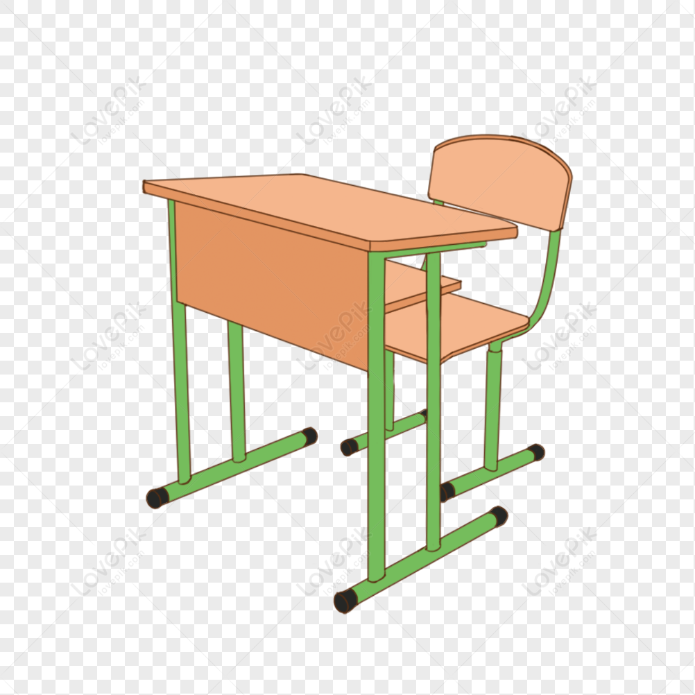 School desk chair cartoon element, plan, desks and chairs, desk png picture
