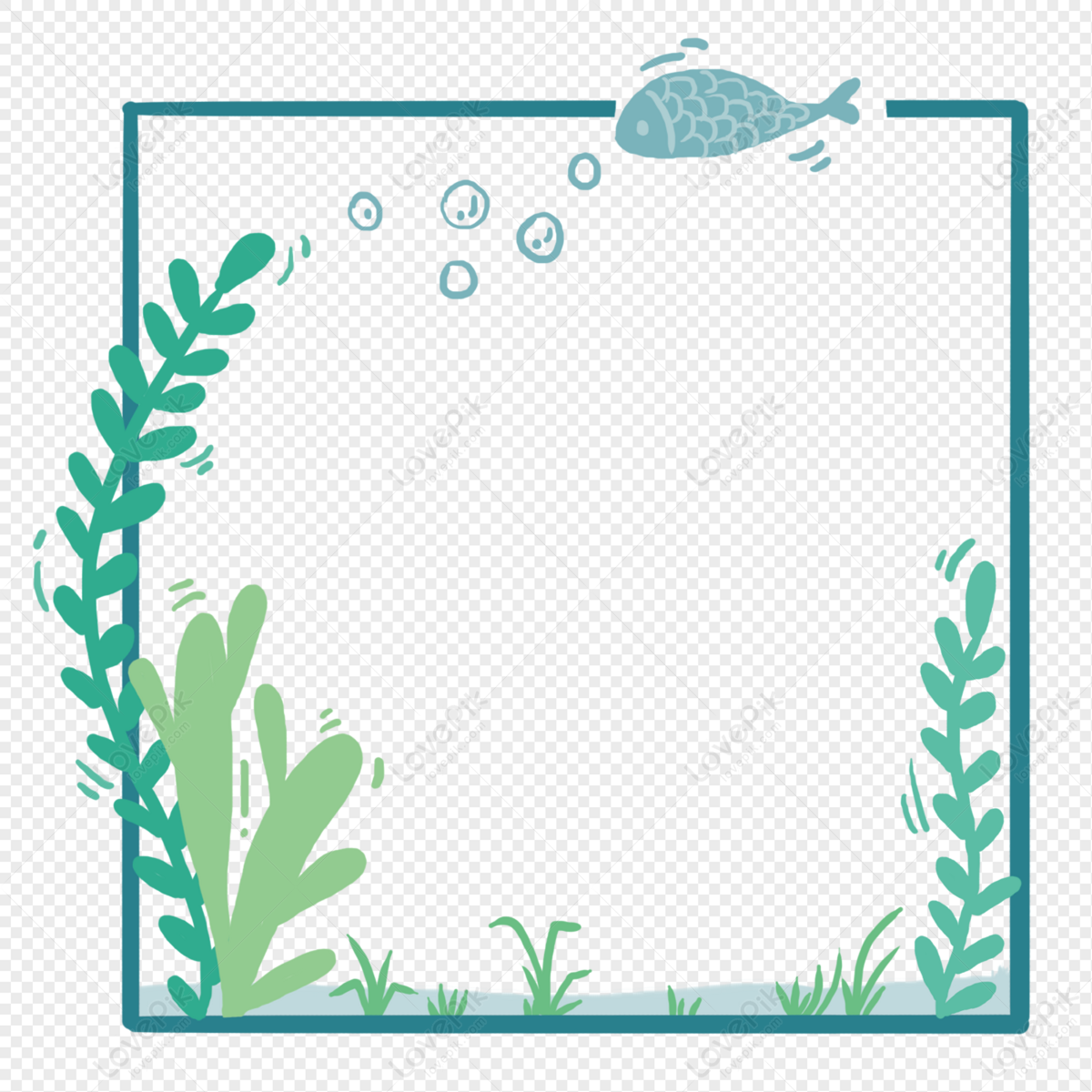 fish bubble border clip art