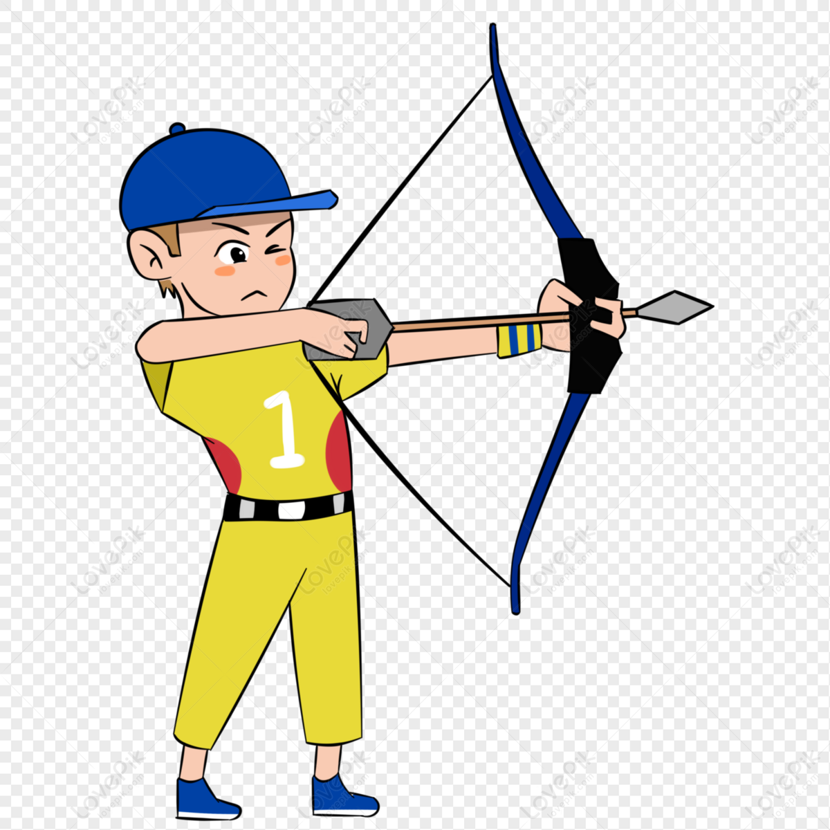 Shooting Archery Player Cartoon Hand Drawn PNG White Transparent And  Clipart Image For Free Download - Lovepik | 401378922