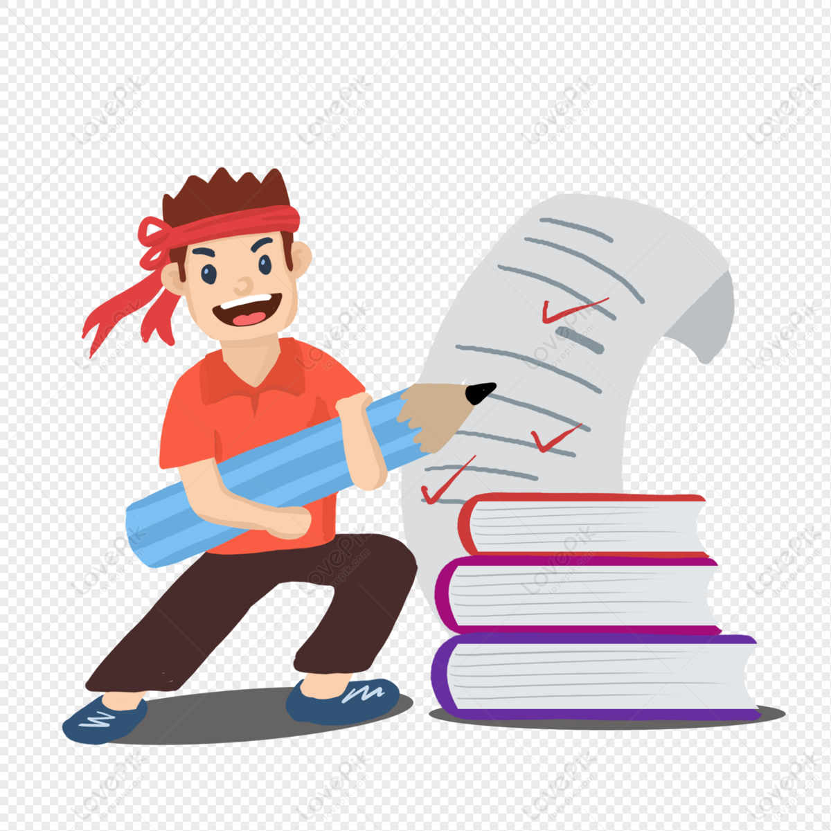 Exam Preparation Cartoon Images, HD Pictures For Free Vectors Download -  