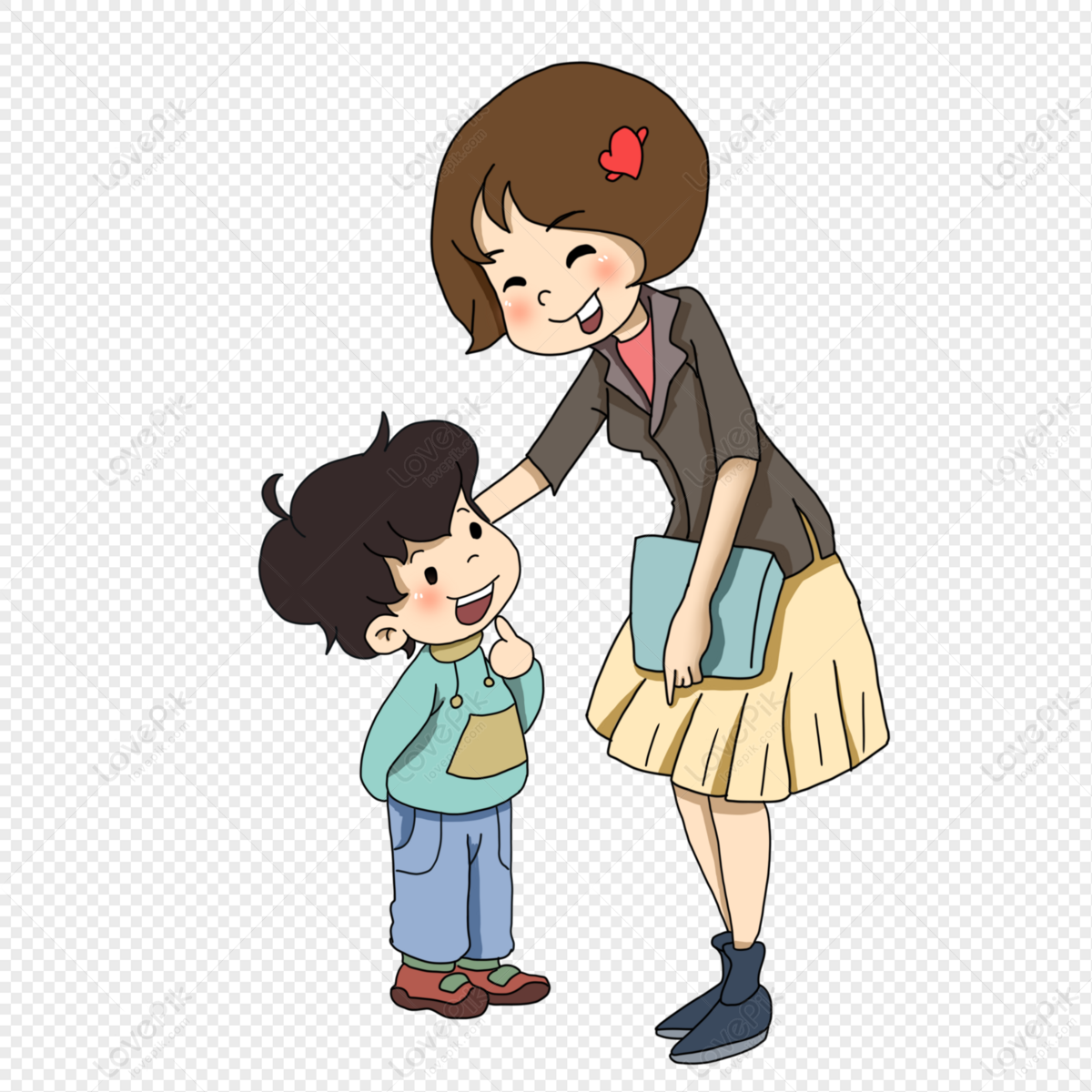 Teachers Day Teacher And Student PNG Transparent And Clipart Image For Free  Download - Lovepik | 401422196