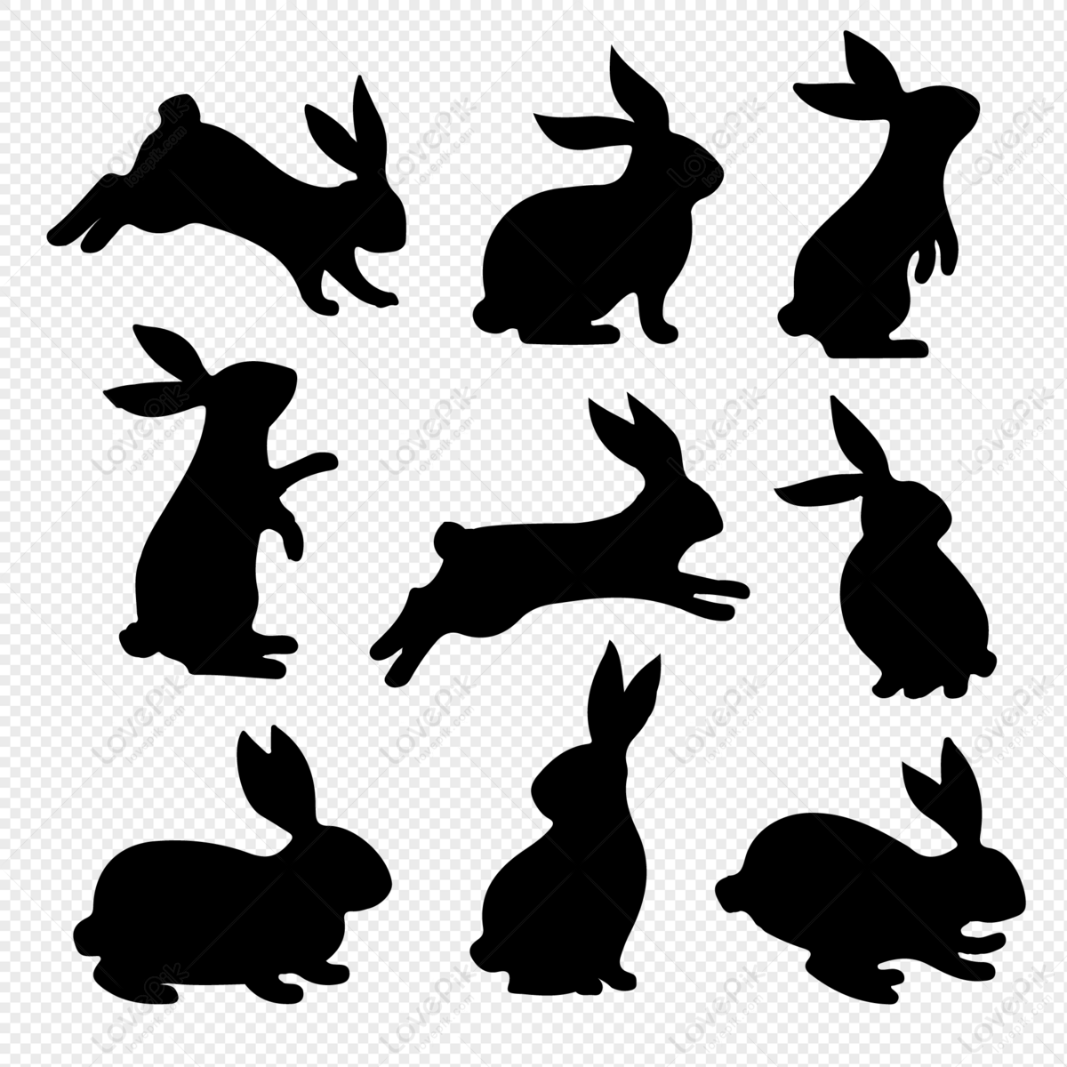 Vector silhouette rabbit 2, rabbit silhoutte, 2, counseling png transparent image