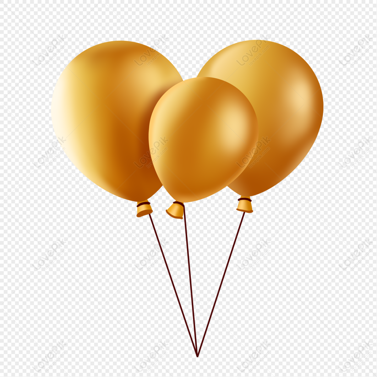A Bundle Of Golden Balloons PNG Transparent Background And Clipart Image  For Free Download - Lovepik | 401556060