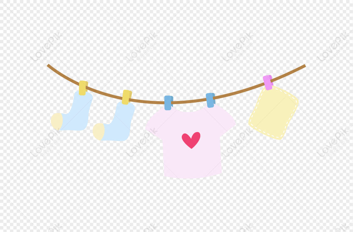 Cartoon Clothesline PNG Images With Transparent Background