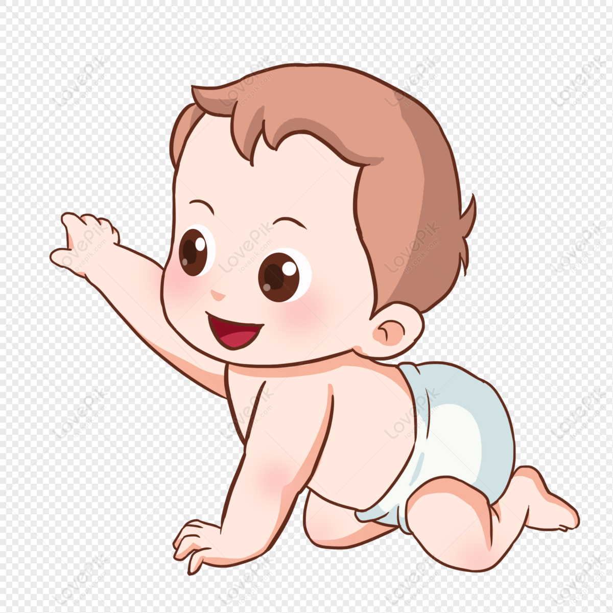 Cartoon Baby Crawling Happy PNG Image Free Download And Clipart Image For  Free Download - Lovepik | 401565301