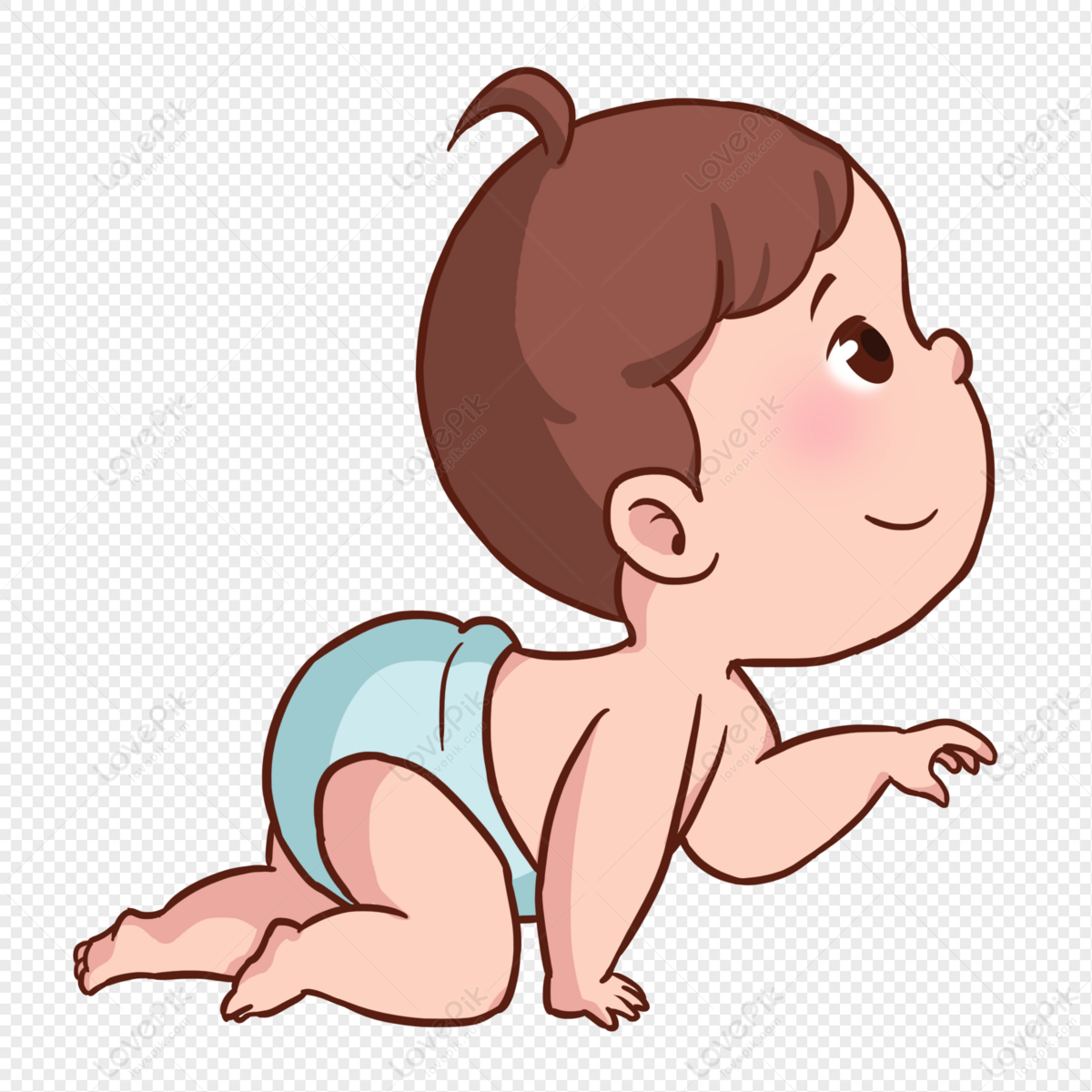 Cartoon Baby Crawling Picture PNG White Transparent And Clipart Image For  Free Download - Lovepik | 401565272
