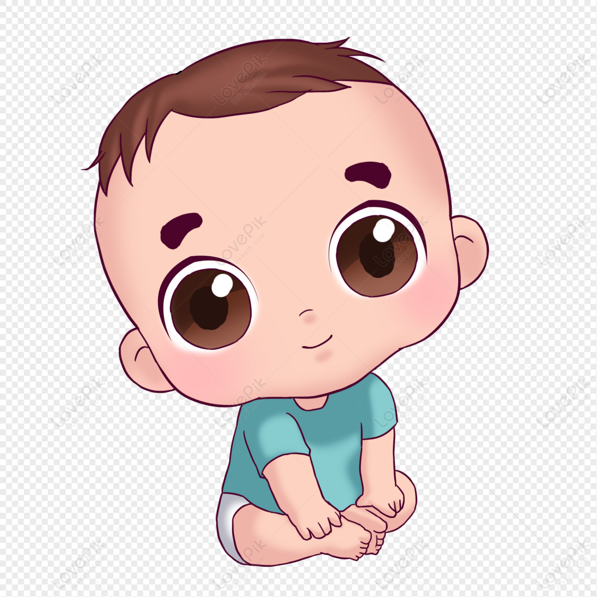 Cartoon Baby Sitting Picture PNG Free Download And Clipart Image For Free  Download - Lovepik | 401565323