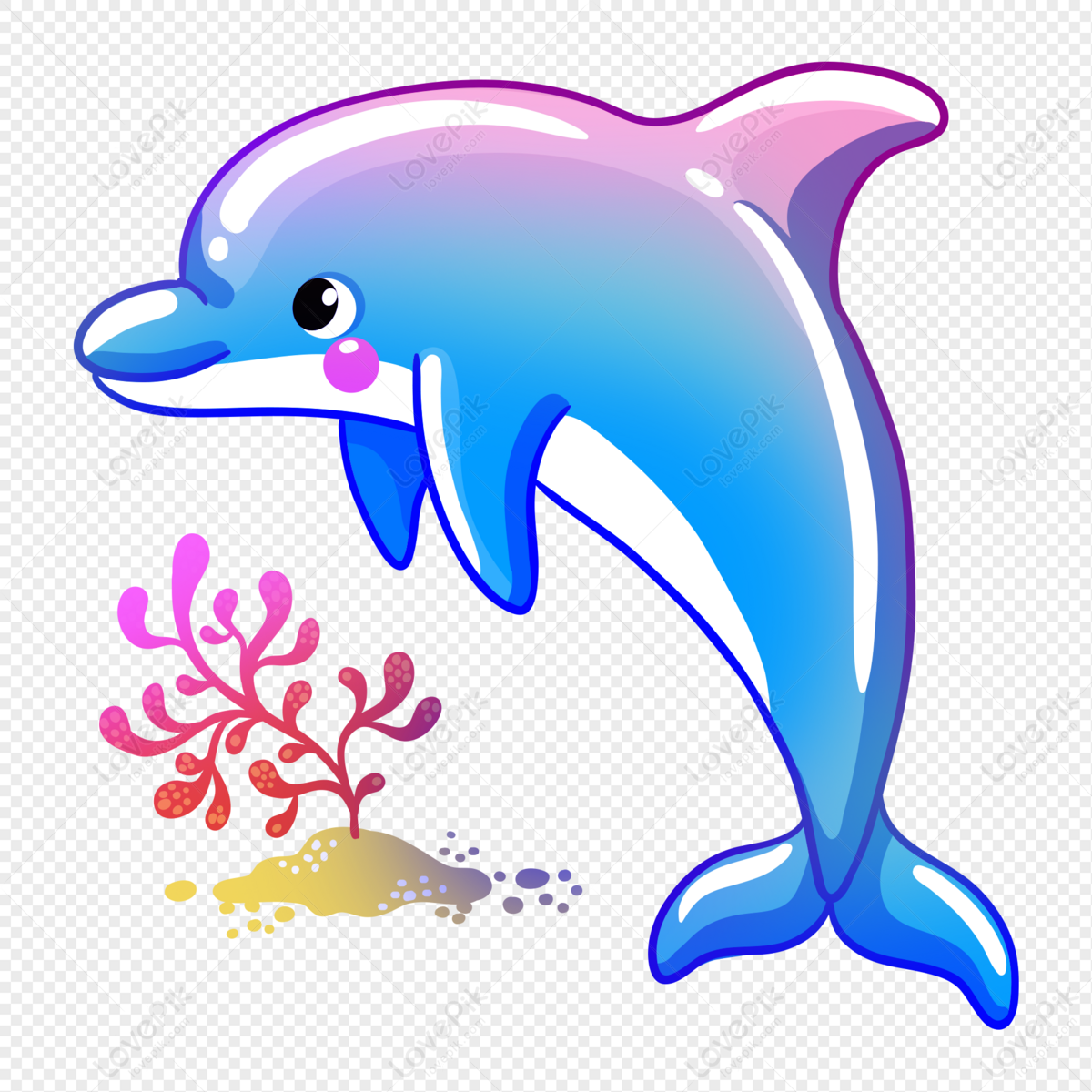Cartoon Dolphin Underwater Element Illustration Free PNG And Clipart Image  For Free Download - Lovepik | 401542959