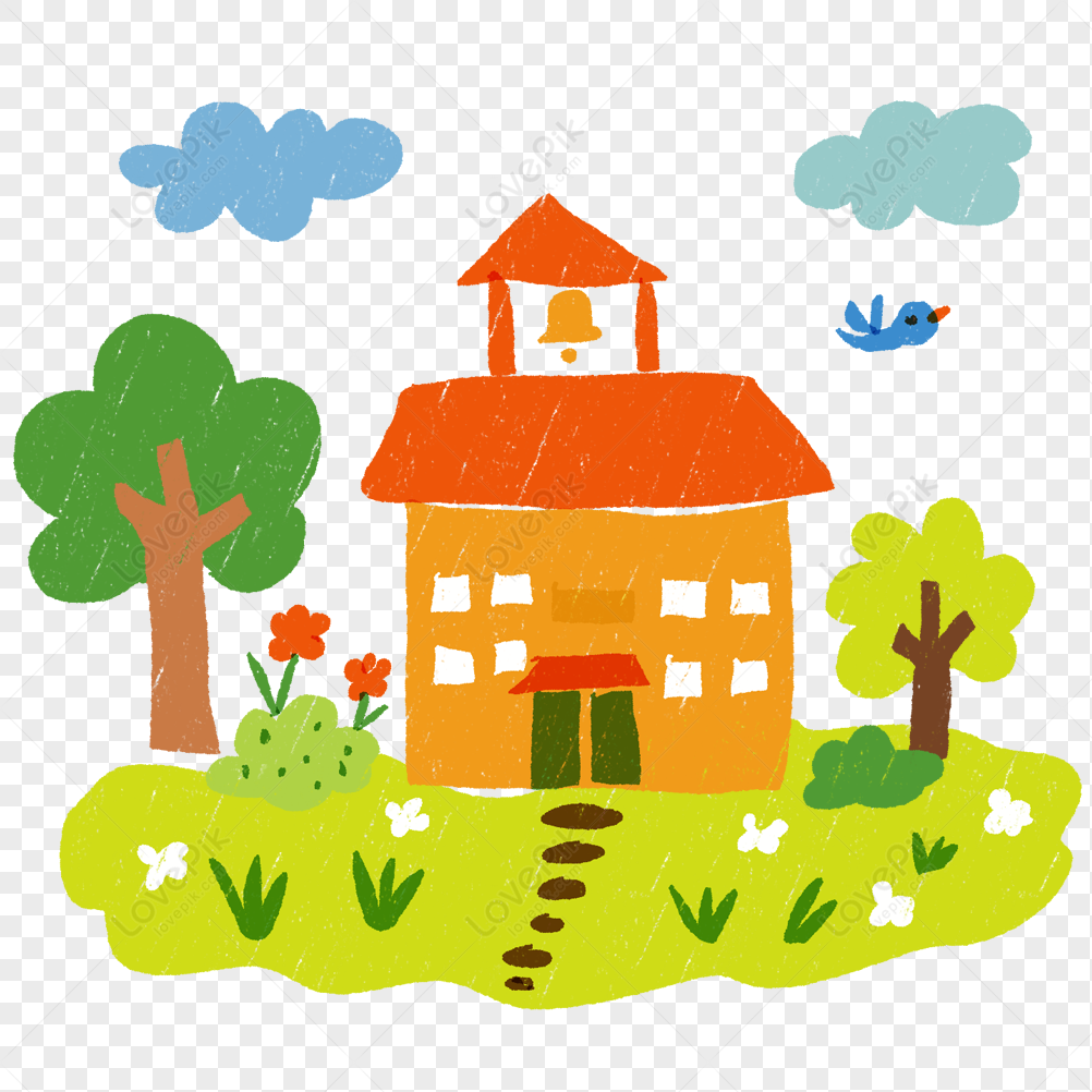 Cartoon House Home Villa Tree Garden Grass Small Fresh Cute Wind PNG Free  Download And Clipart Image For Free Download - Lovepik | 401561293