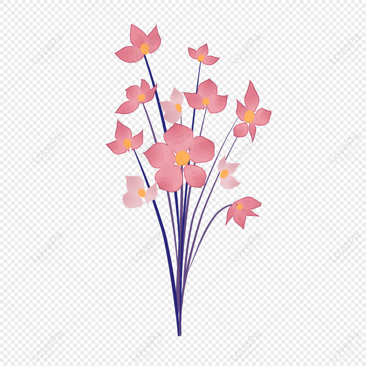 Pink Flower Cartoon png download - 564*705 - Free Transparent