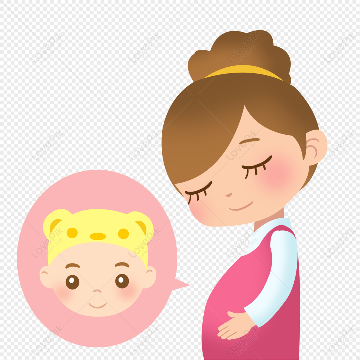 Mamá Embarazada De Dibujos Animados Feliz PNG Imágenes Gratis - Lovepik