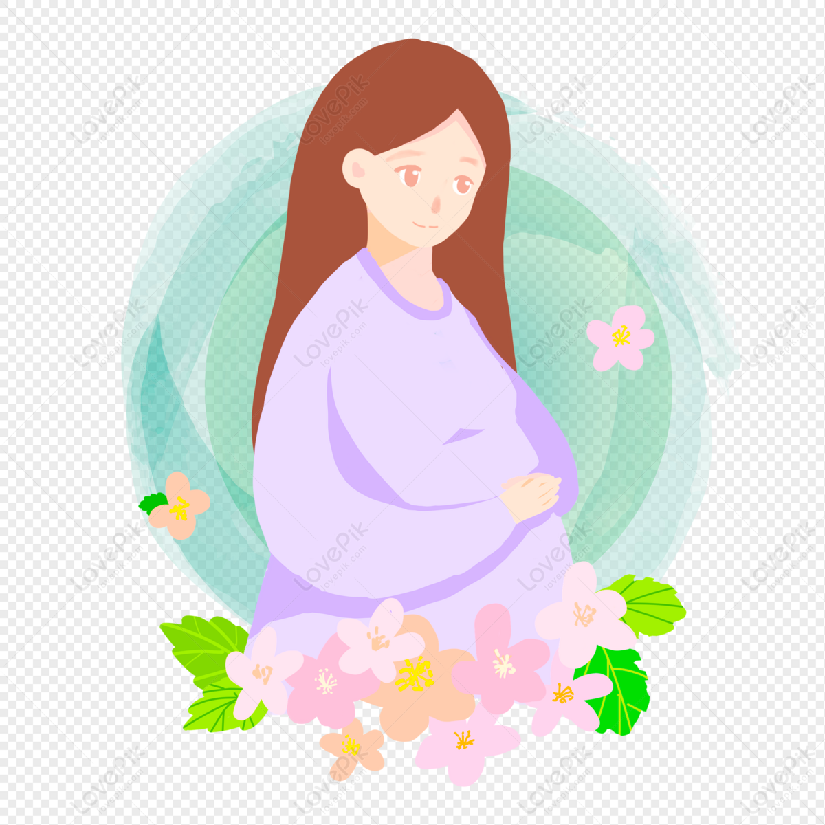 Madre Embarazada De Dibujos Animados PNG Imágenes Gratis - Lovepik