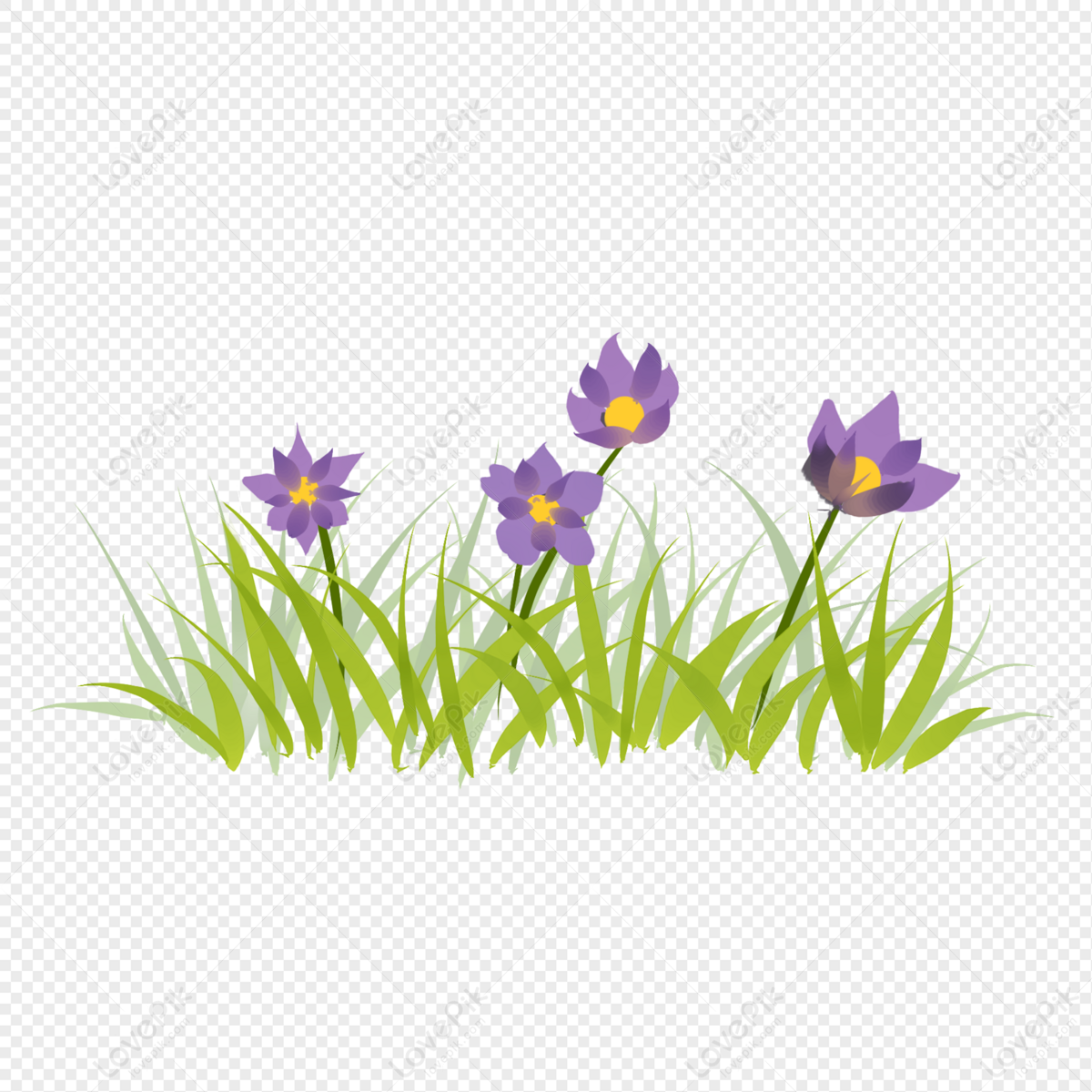 Cartoon Purple Flowers PNG Free Download And Clipart Image For Free  Download - Lovepik | 401569213