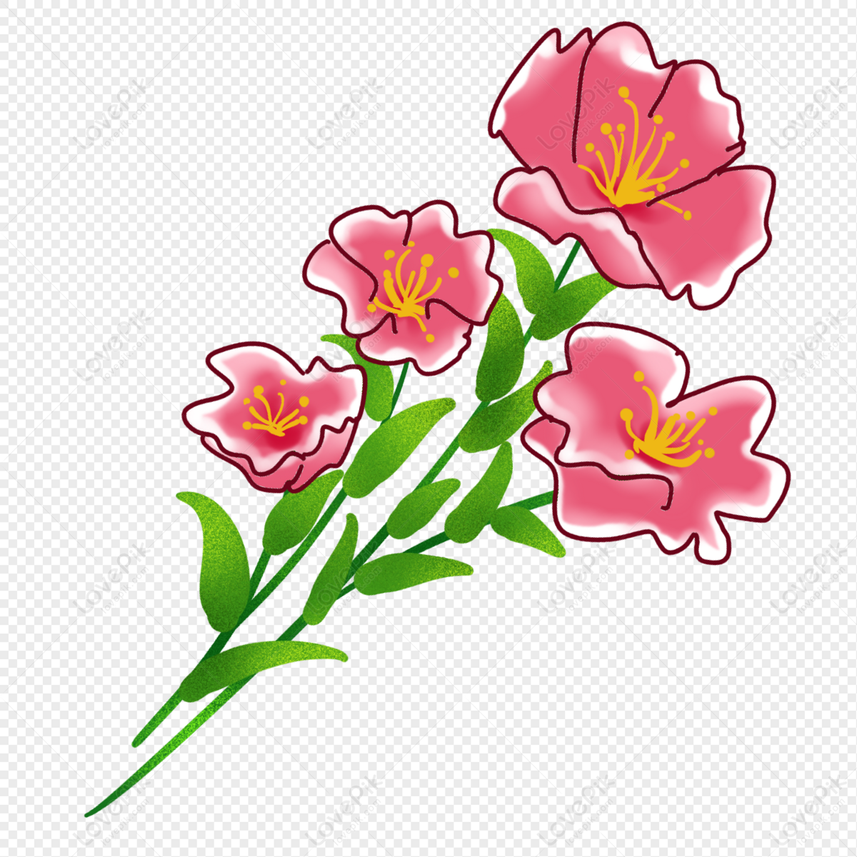 Dos Flores Rosas De Dibujos Animados PNG Imágenes Gratis - Lovepik