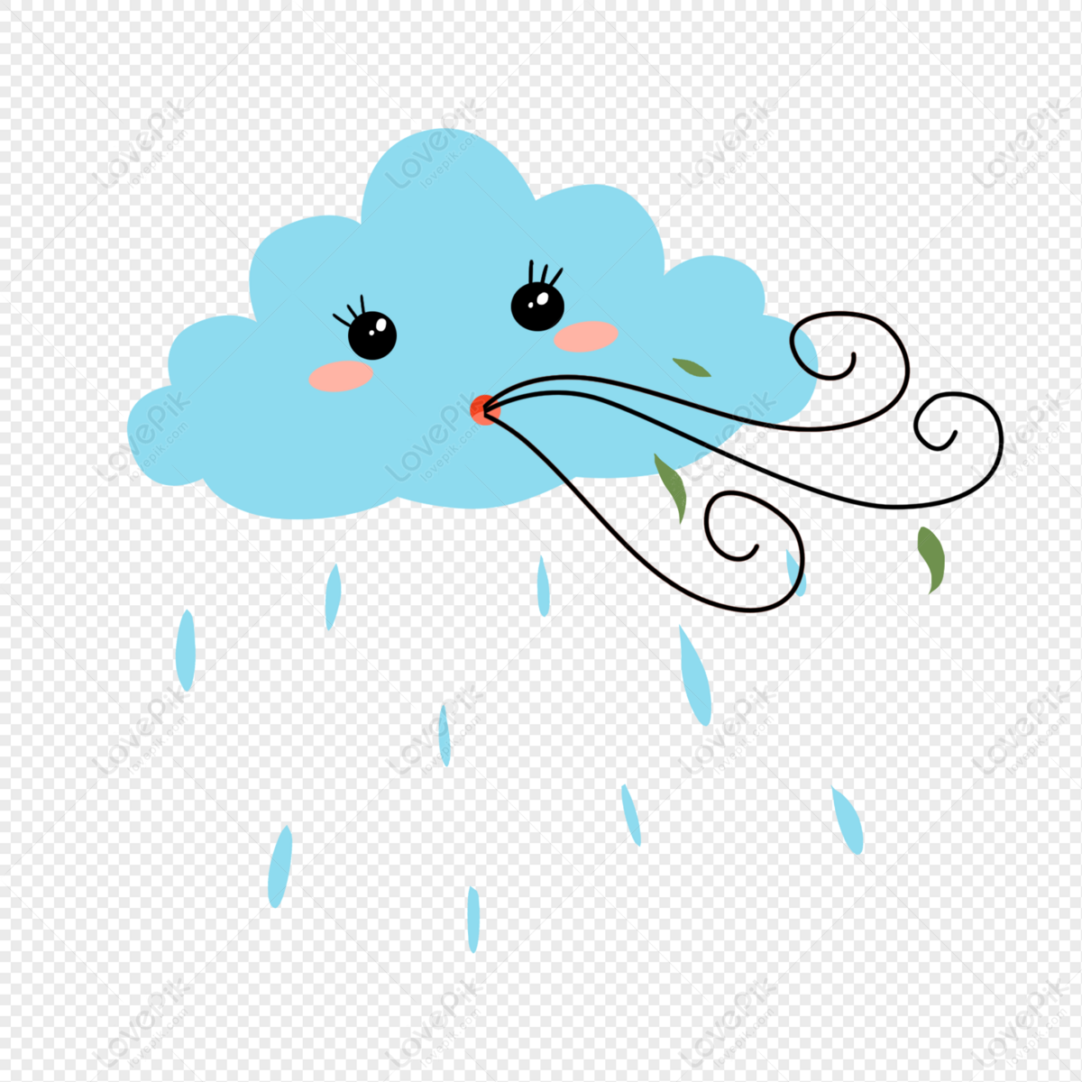 Cartoon Weather Is Windy And Rainy PNG Image Free Download And Clipart  Image For Free Download - Lovepik | 401520821
