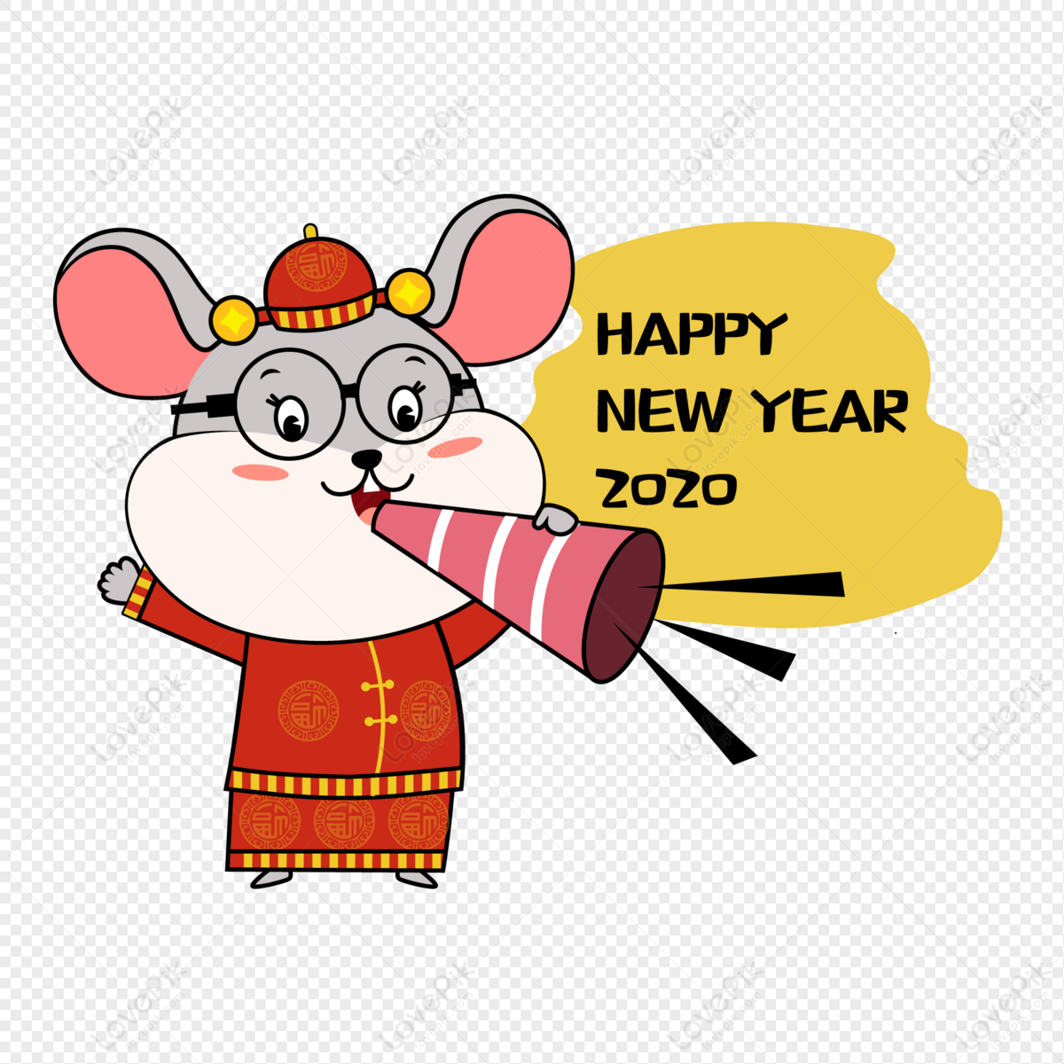 Happy New Year Of The Year Of The Rat Cartoon PNG Hd Transparent Image And  Clipart Image For Free Download - Lovepik | 401533134