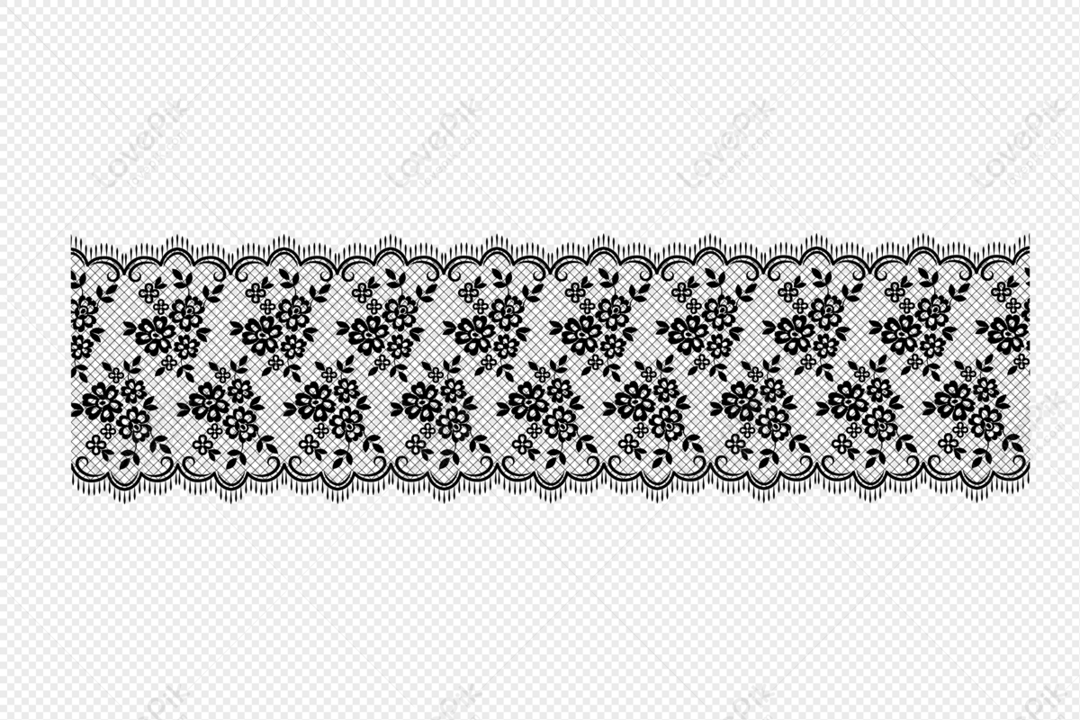 Black Long Strip Triangle Lace Pattern PNG Images
