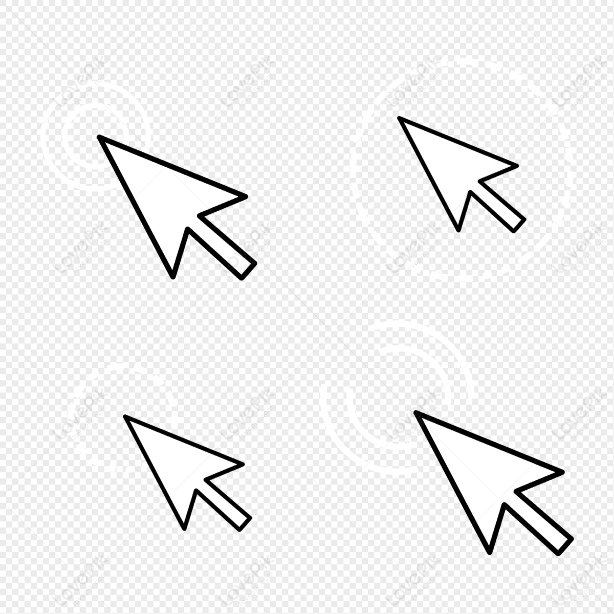 Mouse arrow click effect demo, indicator, arrow, guide free png