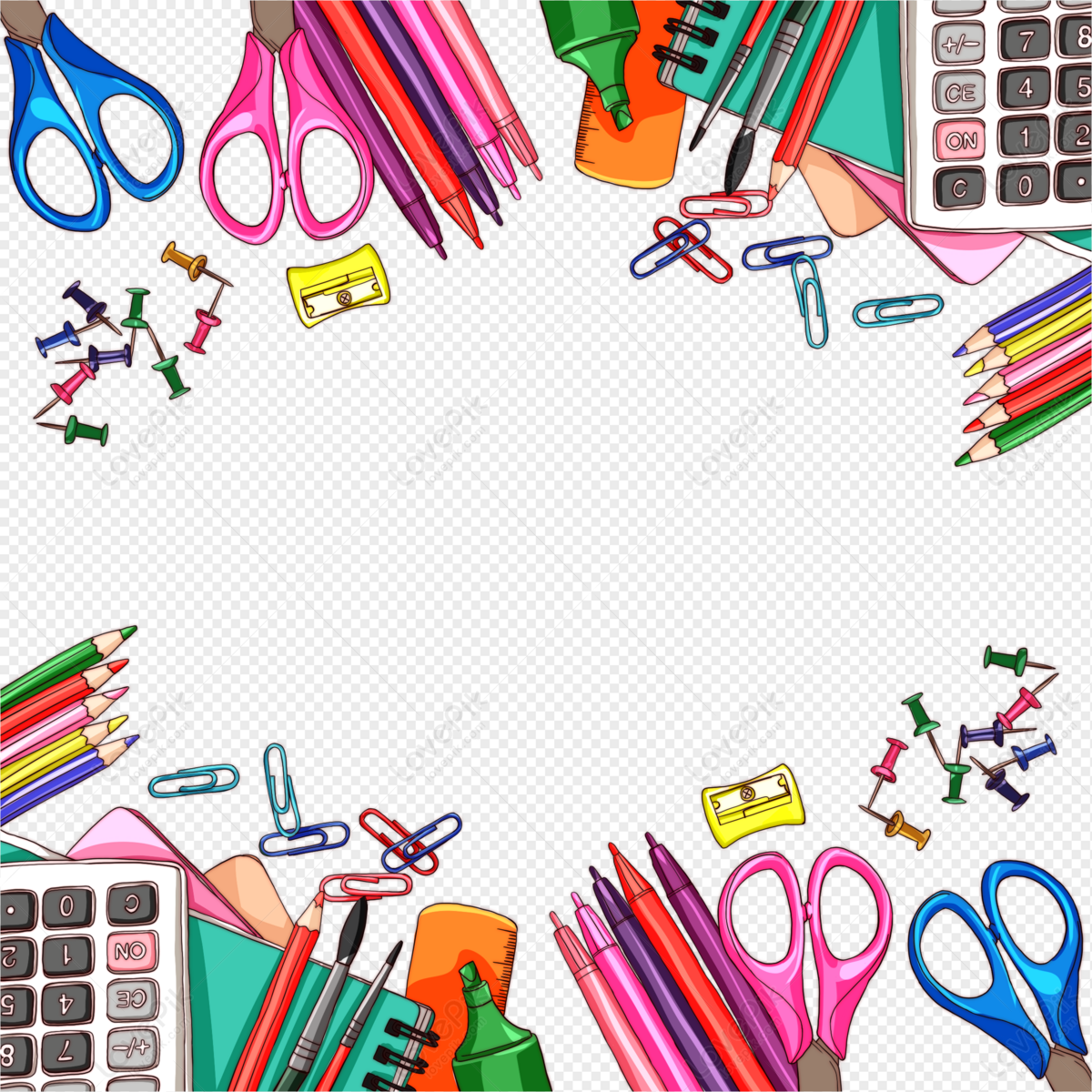 Stationery Stickers White Transparent, Stationery Stickers, Stationery,  Education, Training PNG Image For Free Download