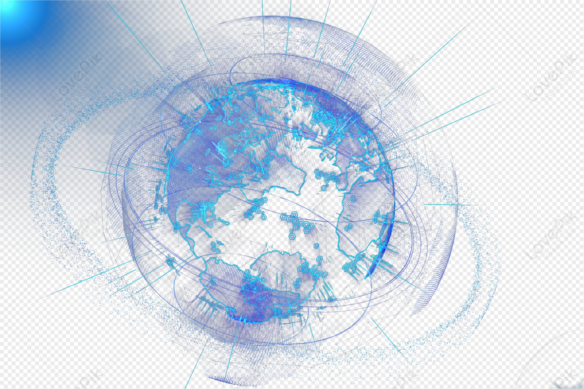 Tech Holographic Particle Earth, Earth, Particles, Tech Earth PNG