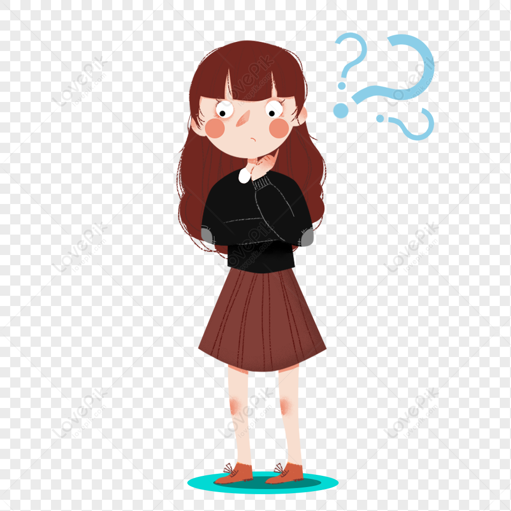 Thinking Girl Free PNG And Clipart Image For Free Download - Lovepik |  401553629