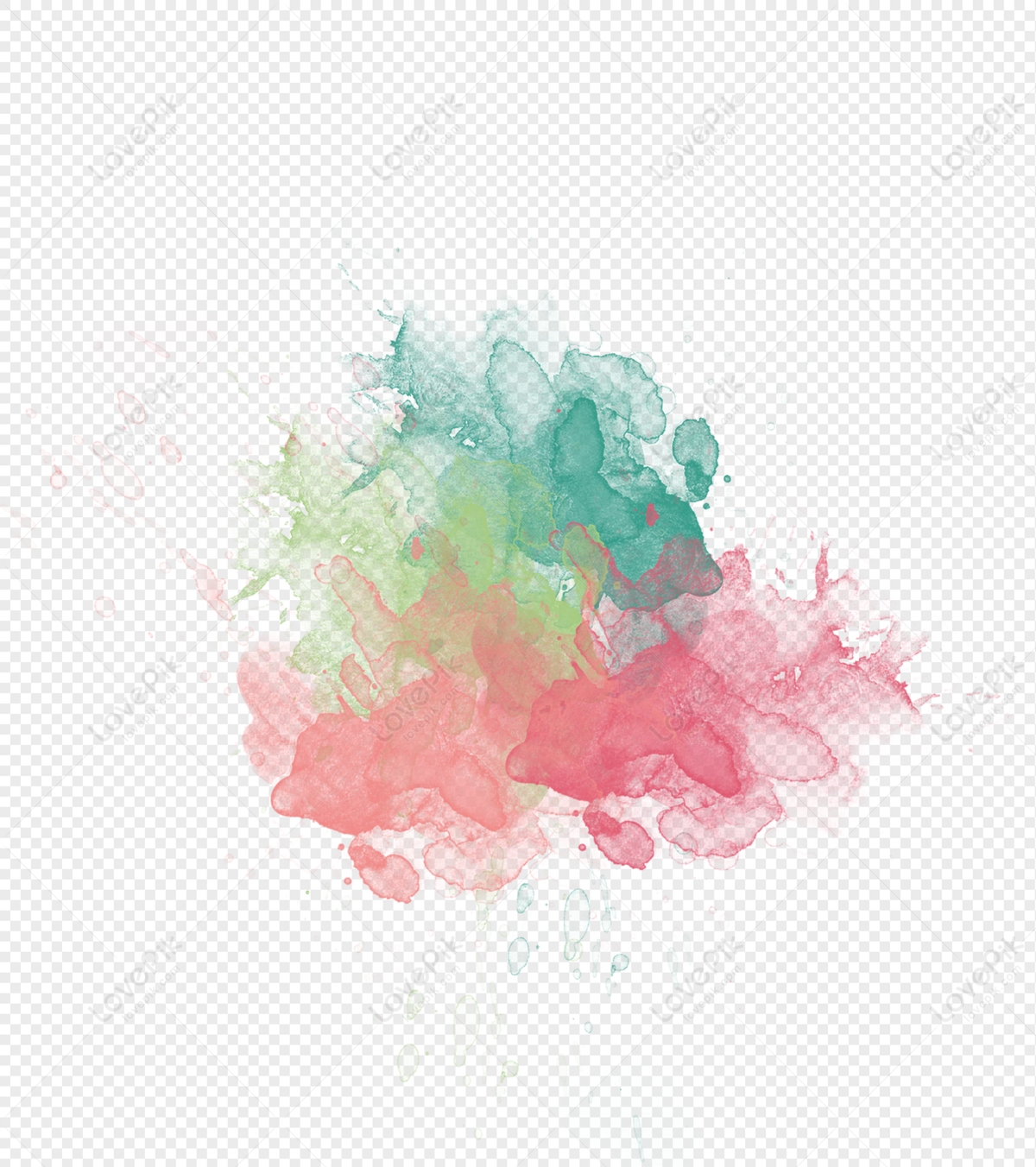 various-color-watercolor-brush-effect-png-transparent-background-and