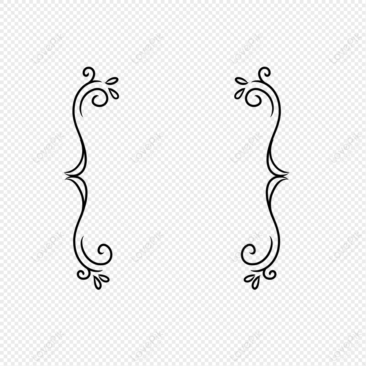 Black Lace Brackets PNG Transparent Image And Clipart Image For