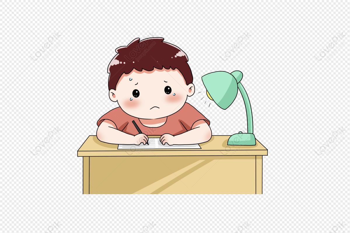 Child anxious to make up homework, child, and homework, kids png transparent image