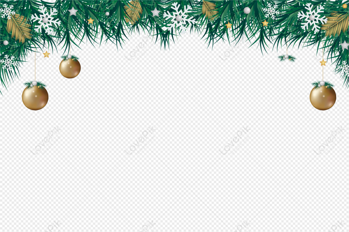 Christmas decoration border, decorative ball, green christmas, decorative borders png image