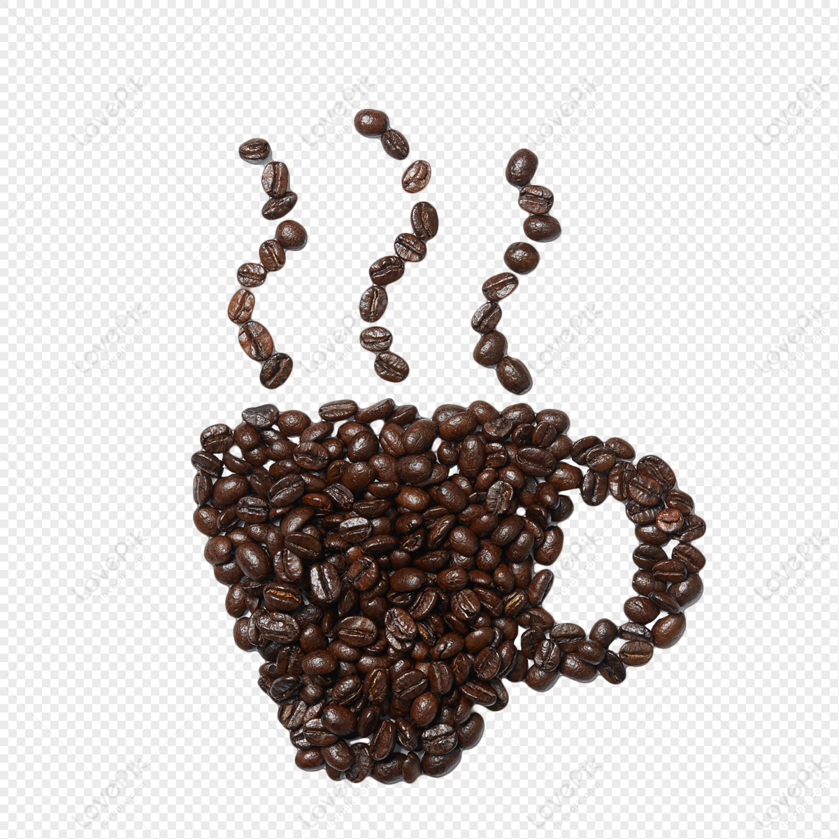 شق أناقة عامل منجم  Lovepik- صورة PNG-401659470 id الرسومات بحث - صور حبوب القهوة تشكل فنجان  قهوة ساخن