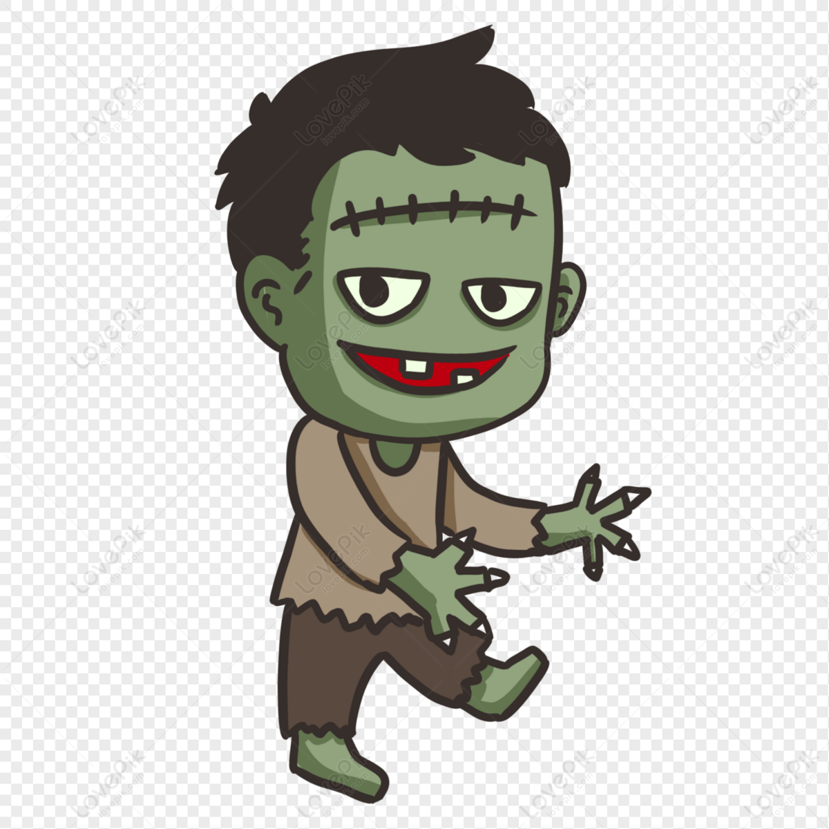 Cute Dibujos Animados Halloween Zombie Elementos Dibujados A Man PNG  Imágenes Gratis - Lovepik