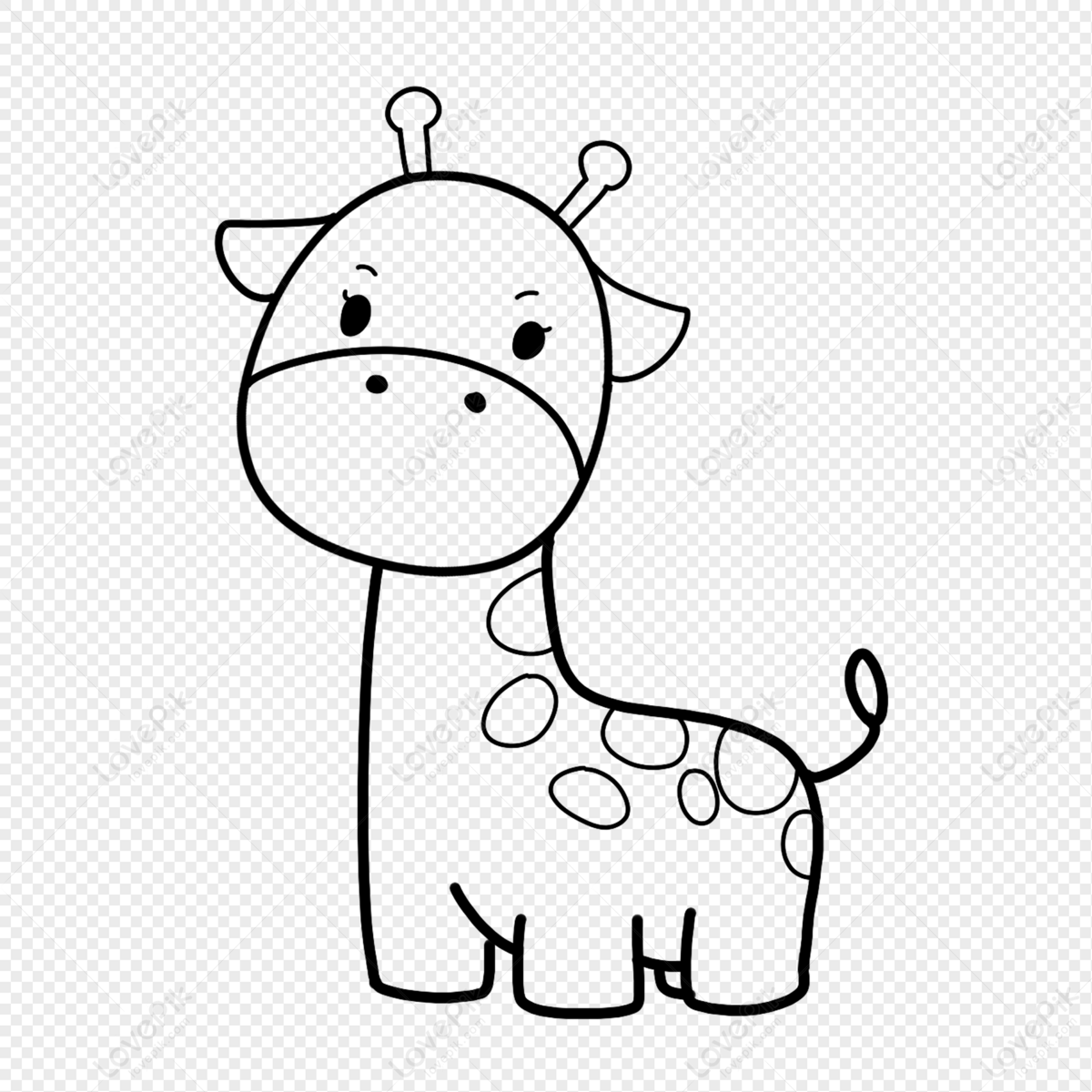Giraffe Line Drawing PNG Picture And Clipart Image For Free Download -  Lovepik | 401690125