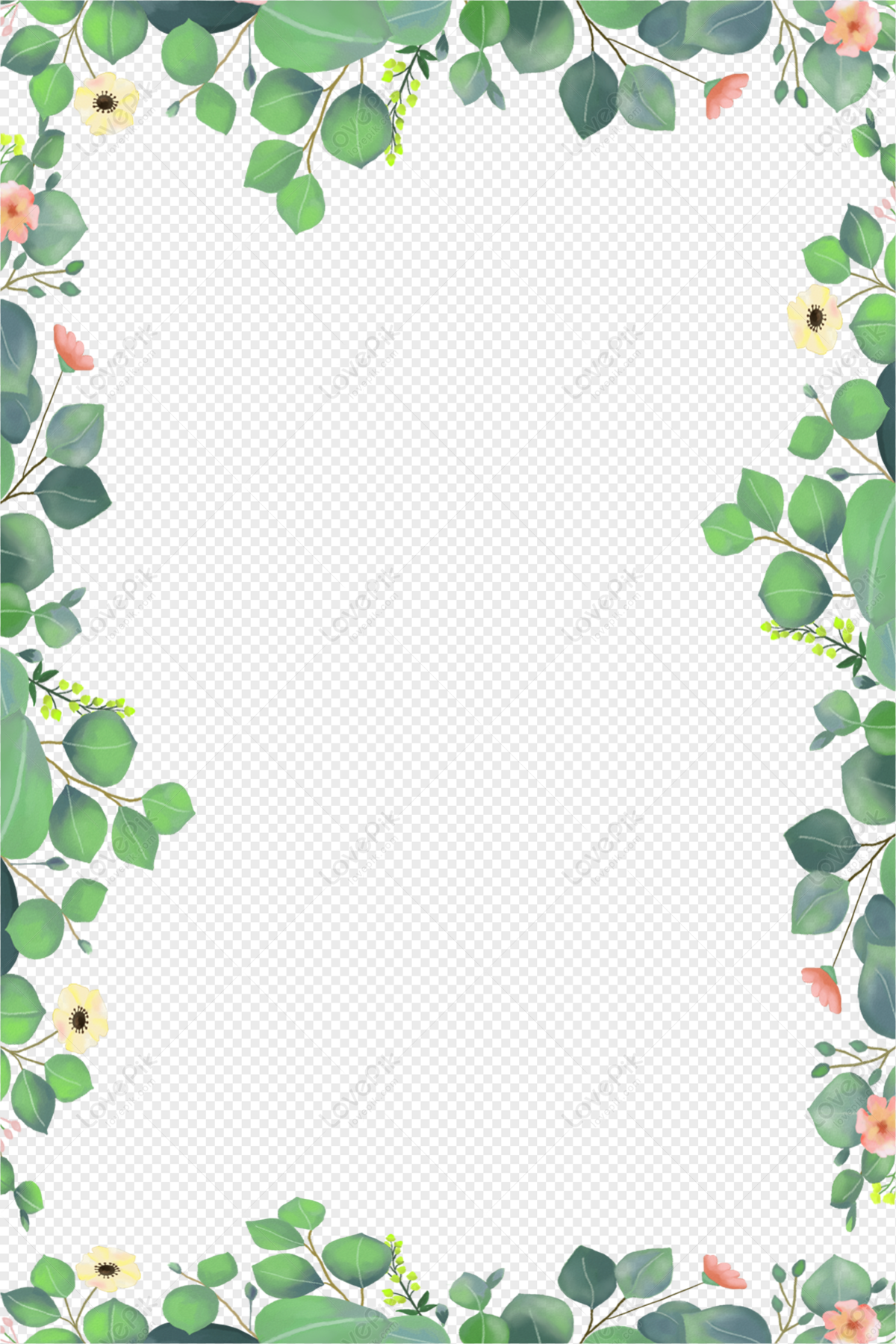 Leaves border, spring, spring border, leaves png hd transparent image