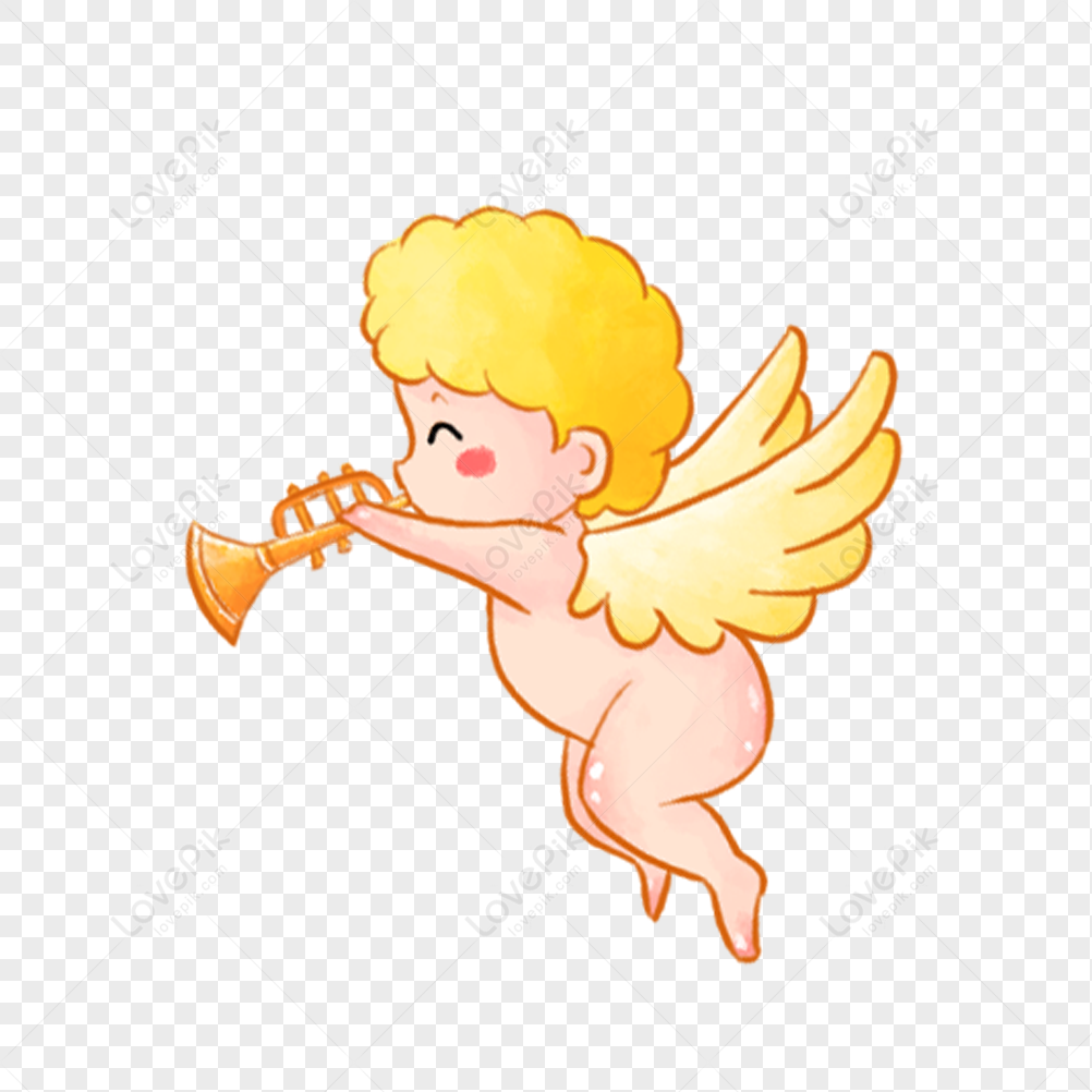 Little Angel Playing The Trumpet Free PNG And Clipart Image For Free  Download - Lovepik | 401673069