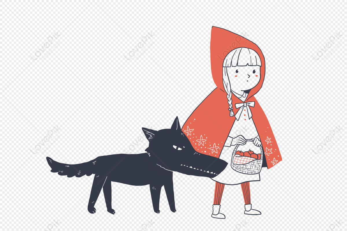 Little Red Riding Hood And Wolf Png Image And Psd File For Free Download Lovepik