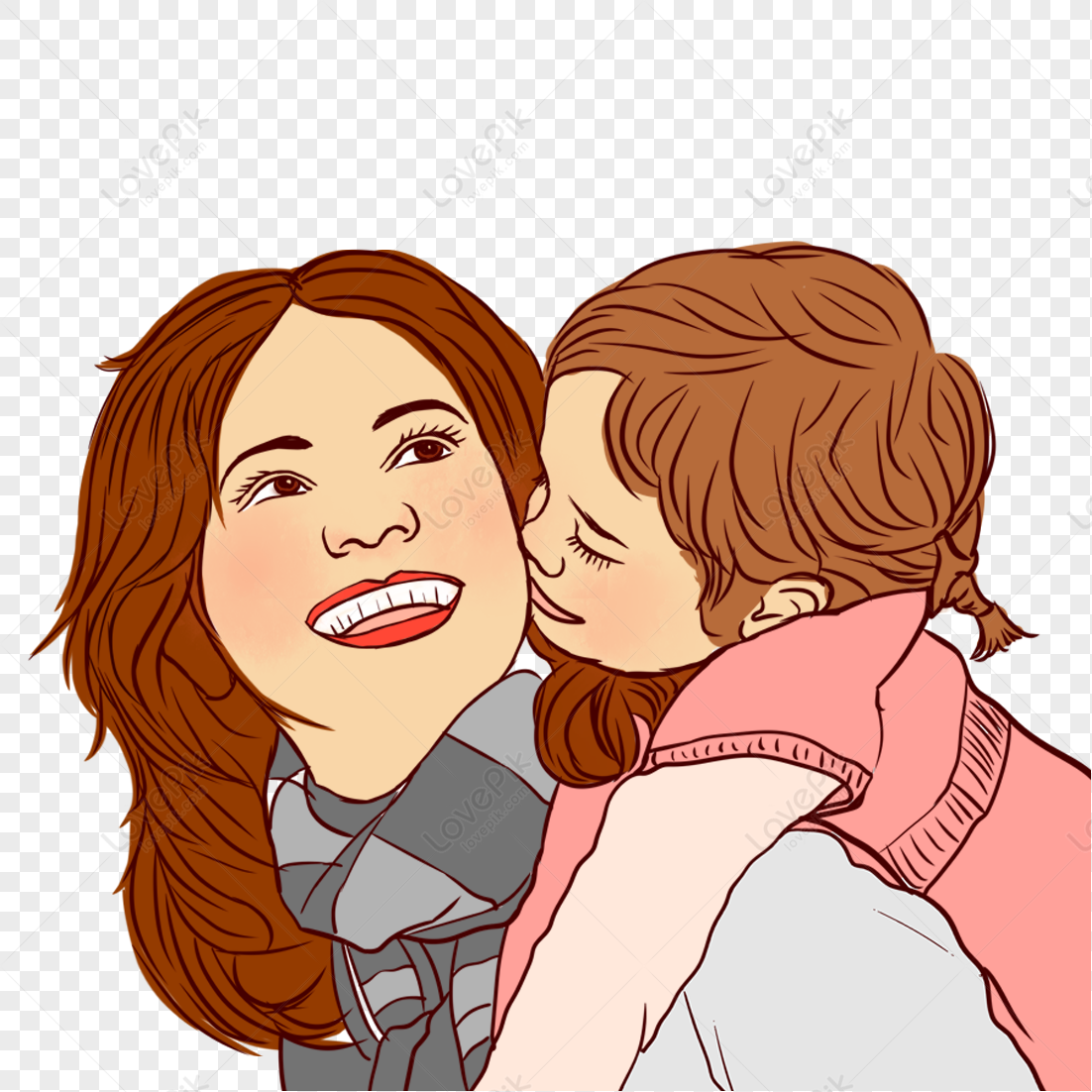 Premium Photo | A drawing of a mother and daughter hugging and the words 