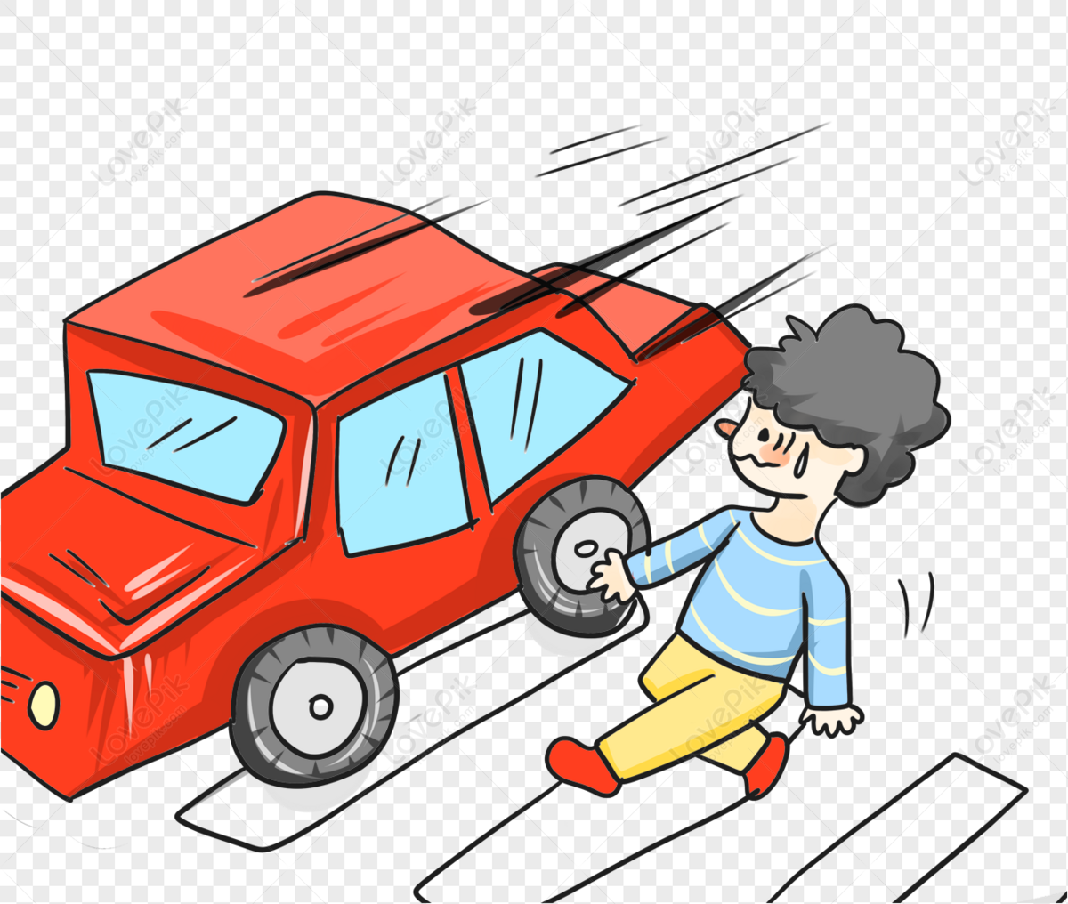 A Boy Crossing The Street, Car Street, Man Street, Cartoon Street PNG ...