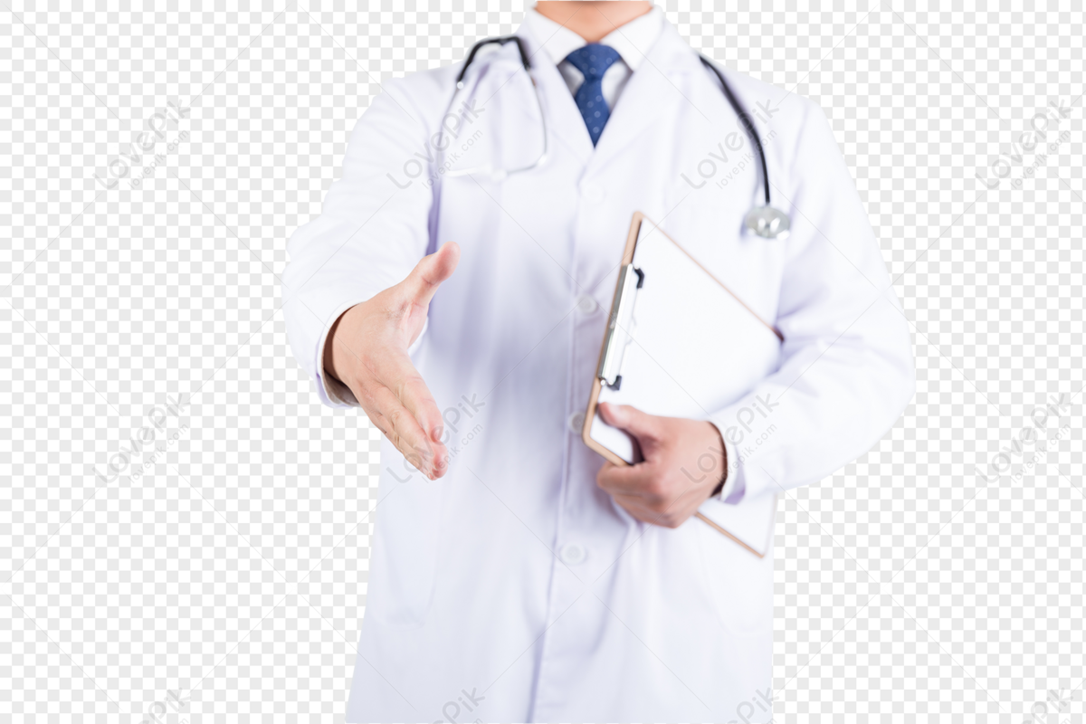 Doctor Wearing Medical Lab Coat Mockup - Mediamodifier