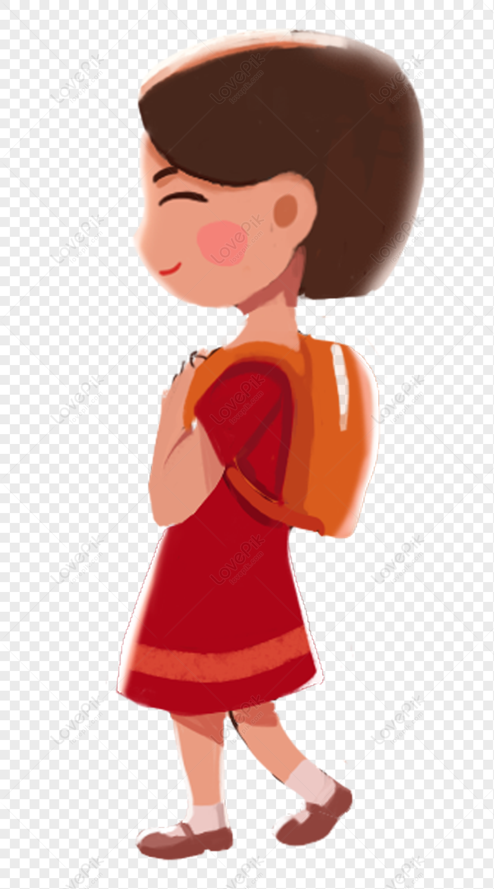 A Girl With A Backpack Free PNG And Clipart Image For Free Download ...