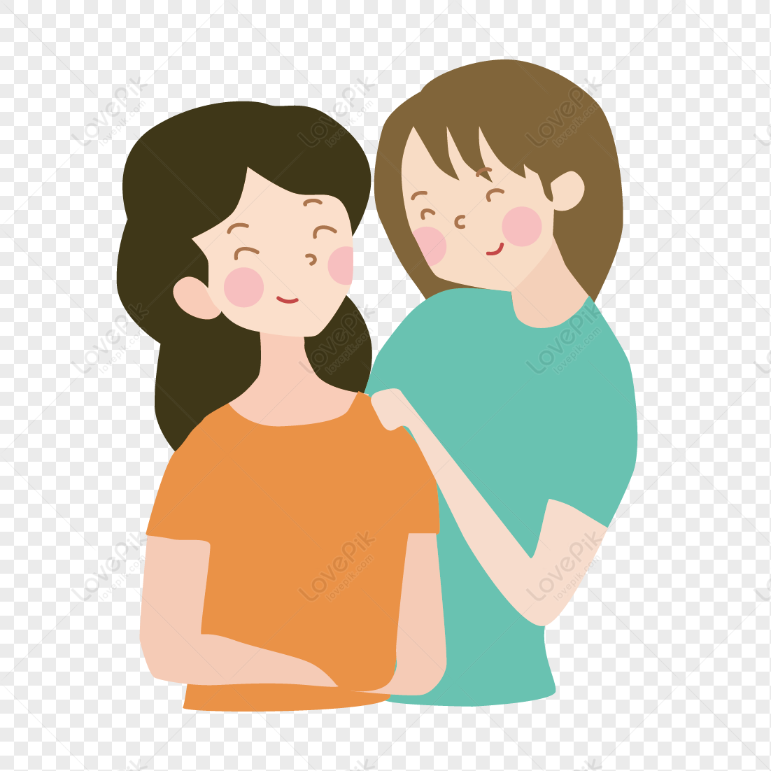 mom and daughter talking clipart