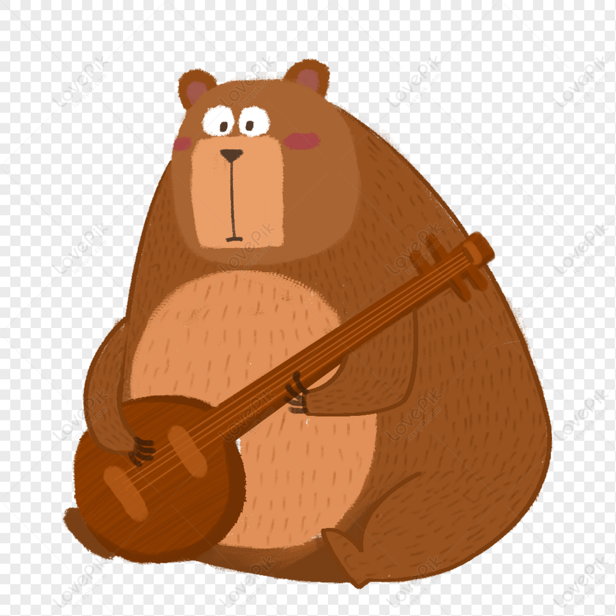 Baixe Urso de desenho animado tocando piano com instrumentos