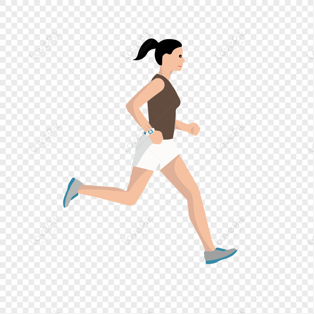 running clipart woman