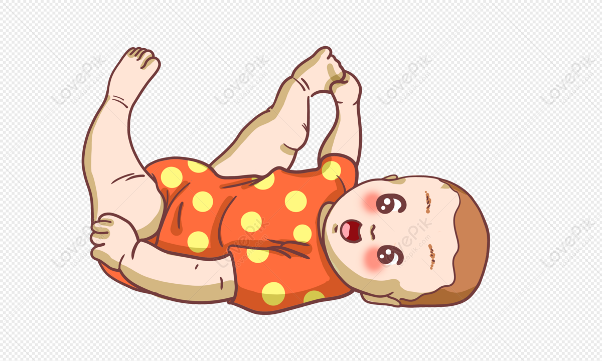 baby character, baby lying, baby orange, characters png white transparent
